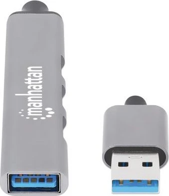 Manhattan Manhattan 168427 šakotuvai ir koncentratoriai USB 3.2 Gen 1 (3.1 Gen 1) Type-A 5000 Mbit/s pilka