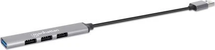 Manhattan Manhattan 168427 šakotuvai ir koncentratoriai USB 3.2 Gen 1 (3.1 Gen 1) Type-A 5000 Mbit/s pilka