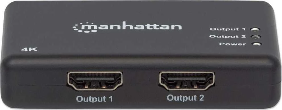 Manhattan Manheteno 4K HDMI skirstytuvas 1x2 por., maitinamas kintamosios srovės 207669
