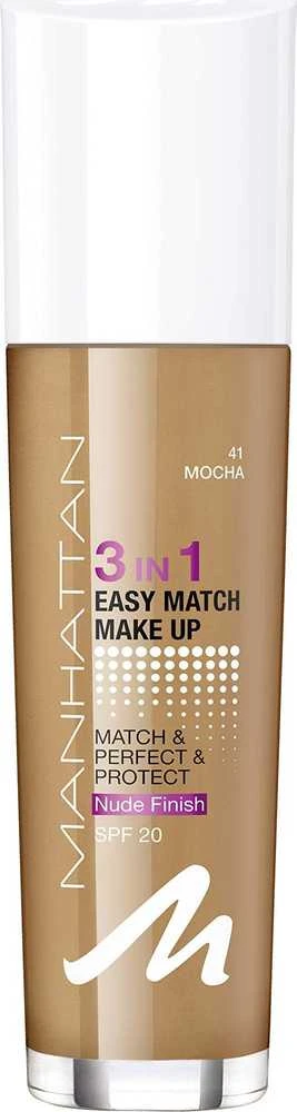 Manhattan, „Easy Match 3 in 1“ skystas makiažo pagrindas, 41, moka, SPF 20, 30 ml