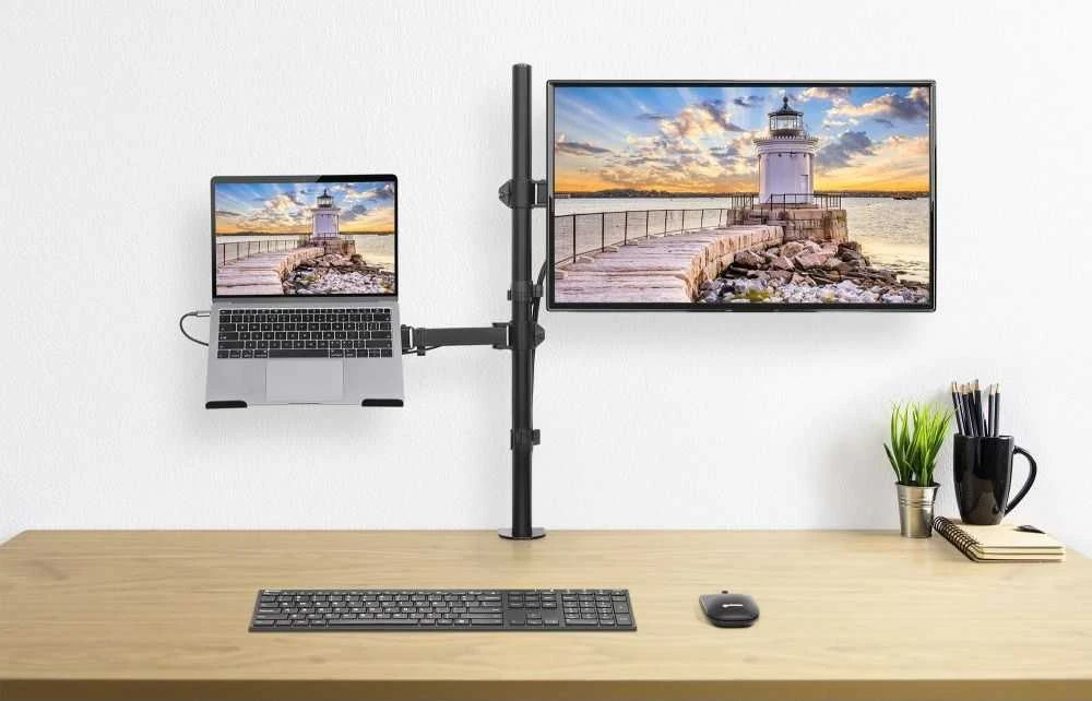 Laikiklis Intracom MANHATTAN Desktop Combo Mount su Monitorius Arm ir Nešiojamas kompiuteris Stovas nuo 13 iki 32 colių Monitorius iki 8kg ir nuo 10 iki 17 colių Nešiojamasis kompiuteris iki 8kg