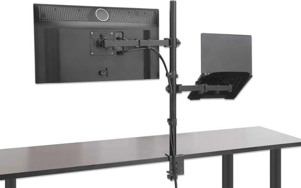 Laikiklis Intracom MANHATTAN Desktop Combo Mount su Monitorius Arm ir Nešiojamas kompiuteris Stovas nuo 13 iki 32 colių Monitorius iki 8kg ir nuo 10 iki 17 colių Nešiojamasis kompiuteris iki 8kg
