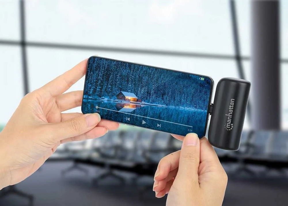 Nešiojamoji baterija Manhattan 102612 USB-C maitinimo šaltinis 20W 5000mAh Juodas