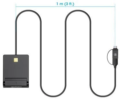 Manhattan Skaitytuvas kart chipowych su USB-C / USB-A wtyczką combo (102759)