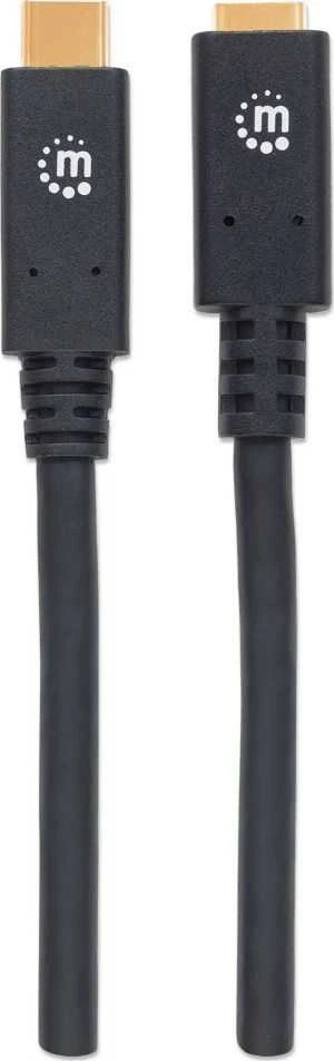 Manhattan USB-C – USB-C USB laidas 1 m juodas (355681)