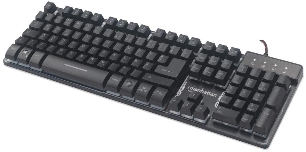 MANHATTAN USB-Gaming-Klaviatūra mit LEDs und Metallunterseite