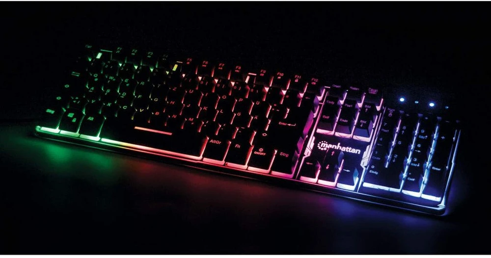 MANHATTAN USB-Gaming-Klaviatūra mit LEDs und Metallunterseite