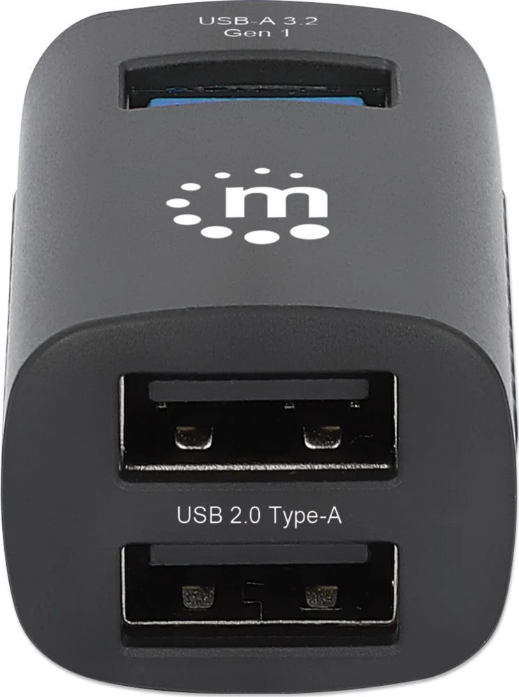 Manhattan USB šakotuvas su 3 prievadais, USB 3.2 Gen1, Type-C į 1x USB-A 3.0, 2x USB 2.0 (180993)