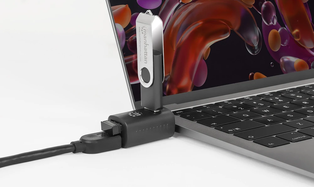 Manhattan USB šakotuvas su 3 prievadais, USB 3.2 Gen1, Type-C į 1x USB-A 3.0, 2x USB 2.0 (180993)