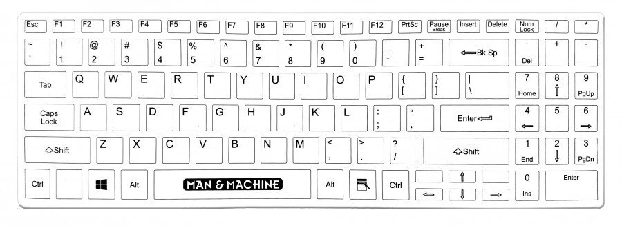 Man&Machine Atsparus vandeniui Cover universali klaviatūros uždanga