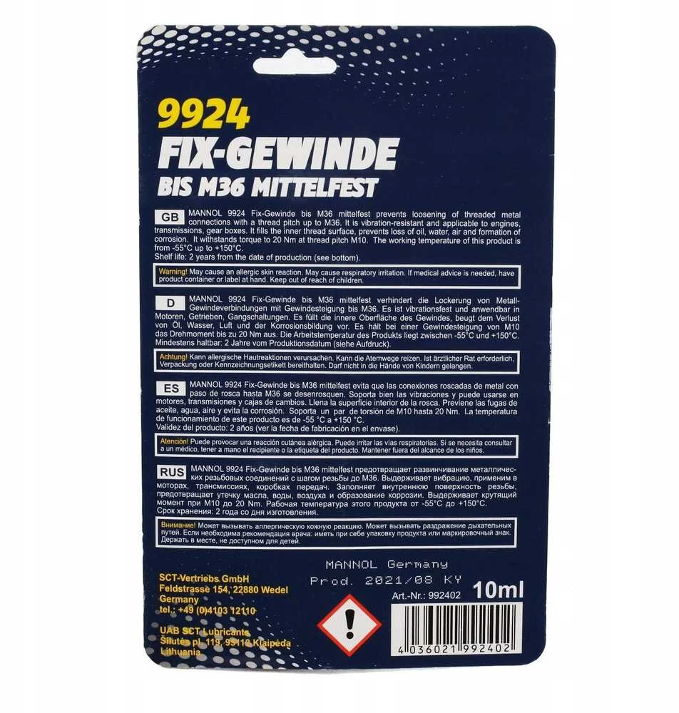 Sriegių fiksavimo skystis Mannol, 10 ml