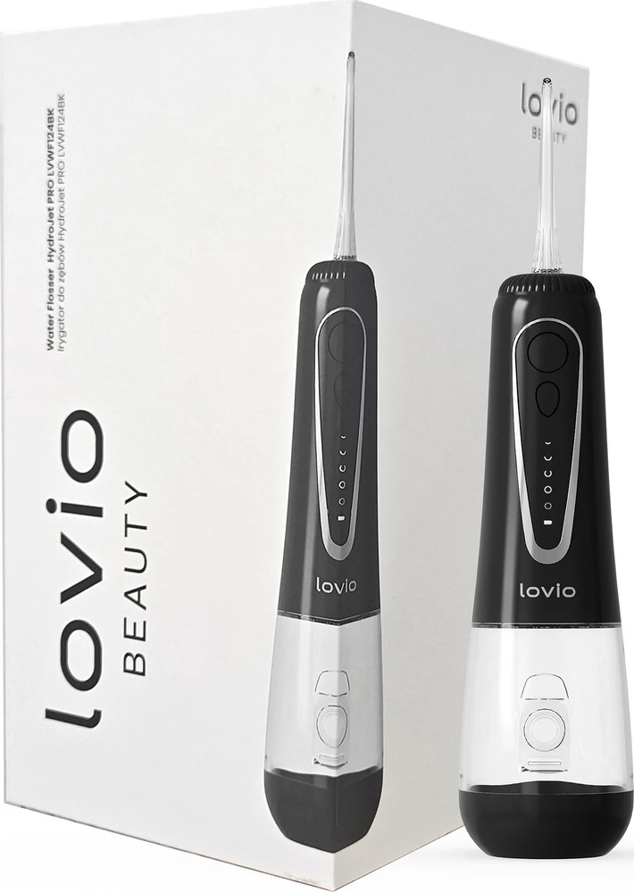 Manta Lovio Dantų irigatorius „Beauty HydroJet PRO“, juodas, LVWF124BK + 8 antgaliai