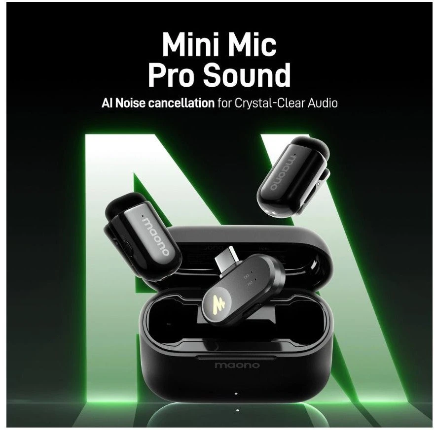 maono Wave T1 Mini Wireless Belaidis Mikrofonas | Juodas