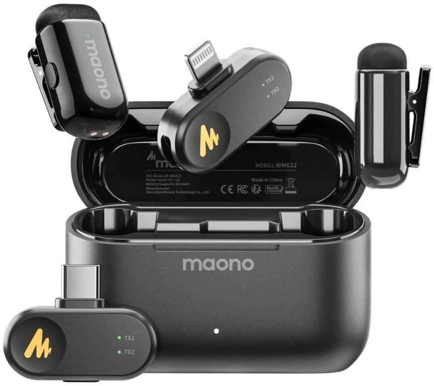 maono Wave T1 Mini Wireless Belaidis Mikrofonas | Juodas