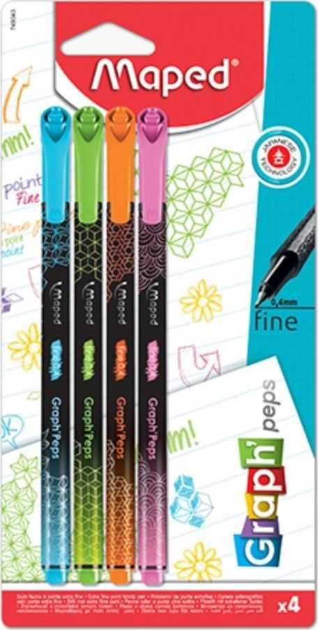 Maped Graph Peps Fancy 4 vnt. flomasteriai