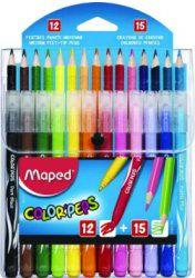 Flomasterių ir pieštukų rinkinys MAPED ColorPeps Jungle, 12 spalvų+15 spalvų