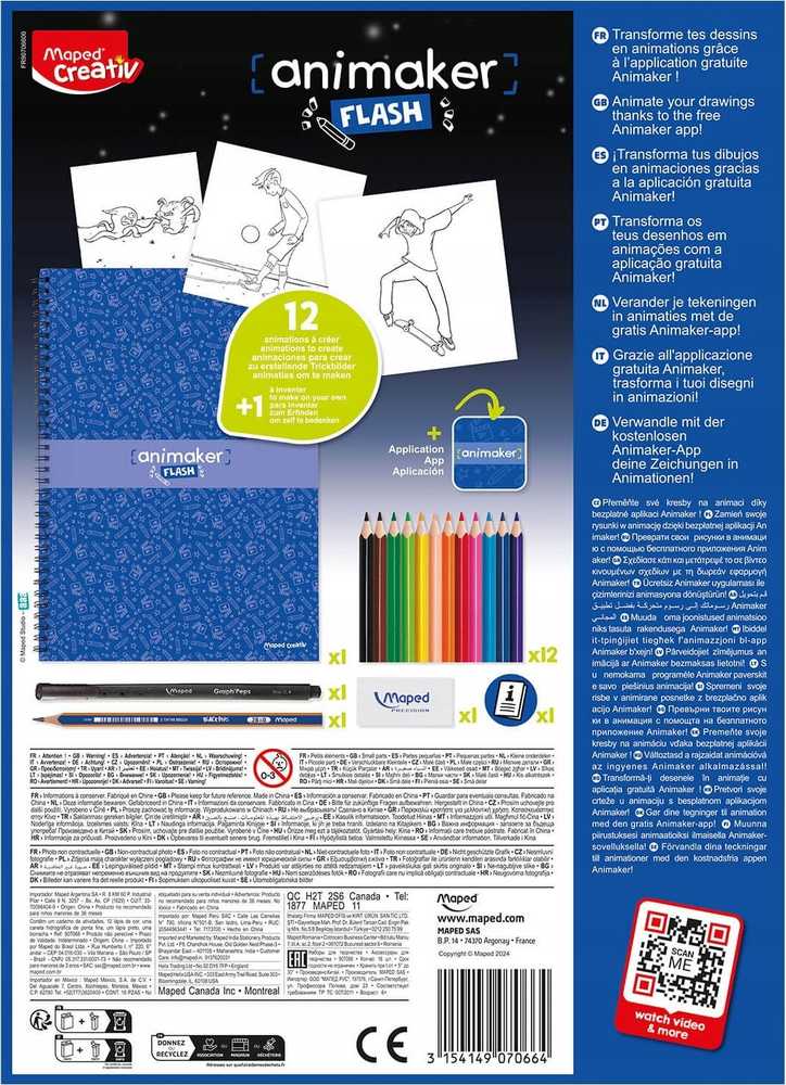 Maped Meno rinkinys, skirtas MOKYTI KURTI ANIMACIJĄ ANIMACIJĄ vaikams