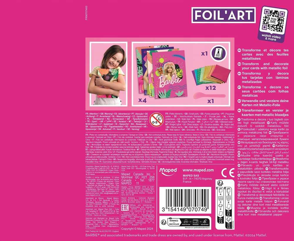 Creativ Foil Art Barbie MAPED 260x220 mm Maped