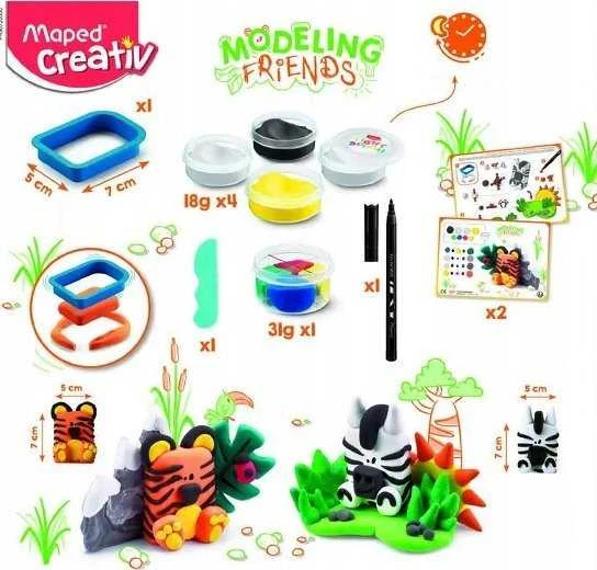 Maped *****CREATIV plastikinė masė Draugai laukiniai gyvūnai 907205