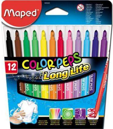 Maped Flomasteriai ColorPeps Long Life, 12 spalvų