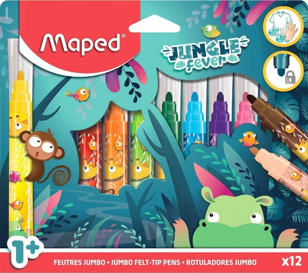 Flomasteris Maped ColorPeps Jungle Fever Jumbo 12 vnt.