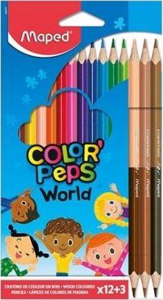 Maped Color'peps World kreidelės, 15 vnt., 6 odos atspalviai
