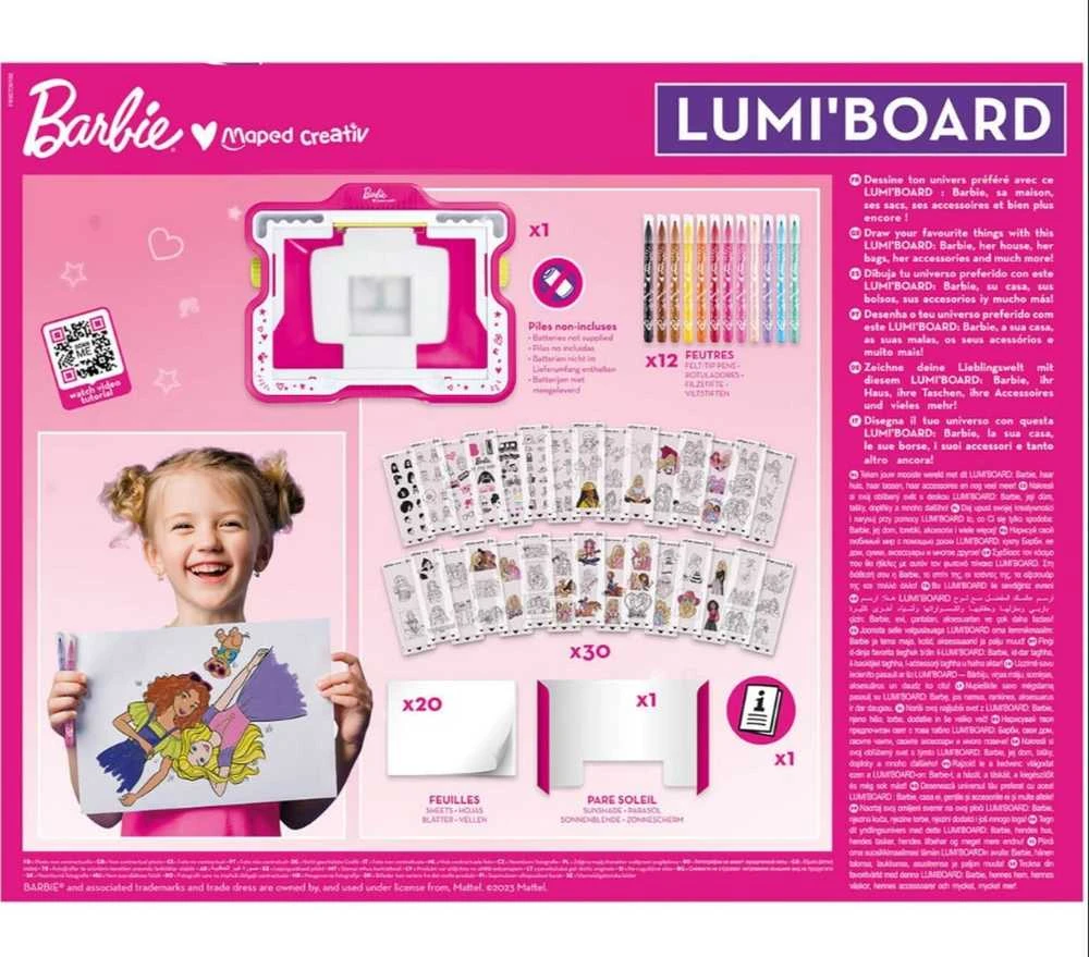 Maped Barbie apšviesta kūrybinė lenta