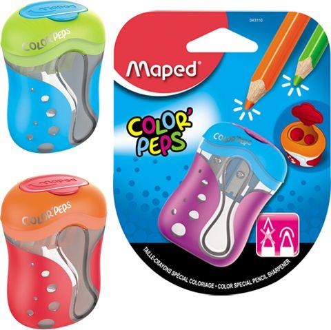 Maped Colorpeps drožtukas su 2 skylutėmis ir talpykla