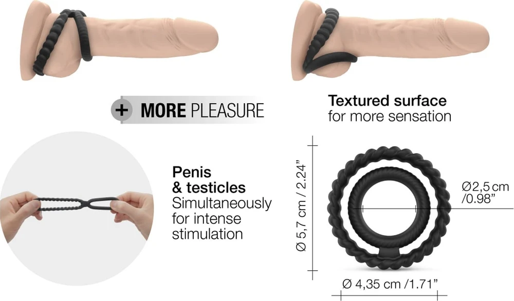 Marc Dorcel Dual Ring dvigubas varpos žiedas