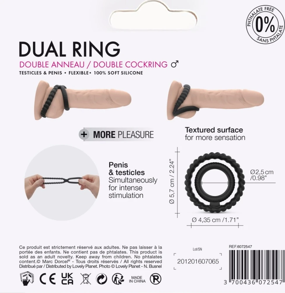 Marc Dorcel Dual Ring dvigubas varpos žiedas
