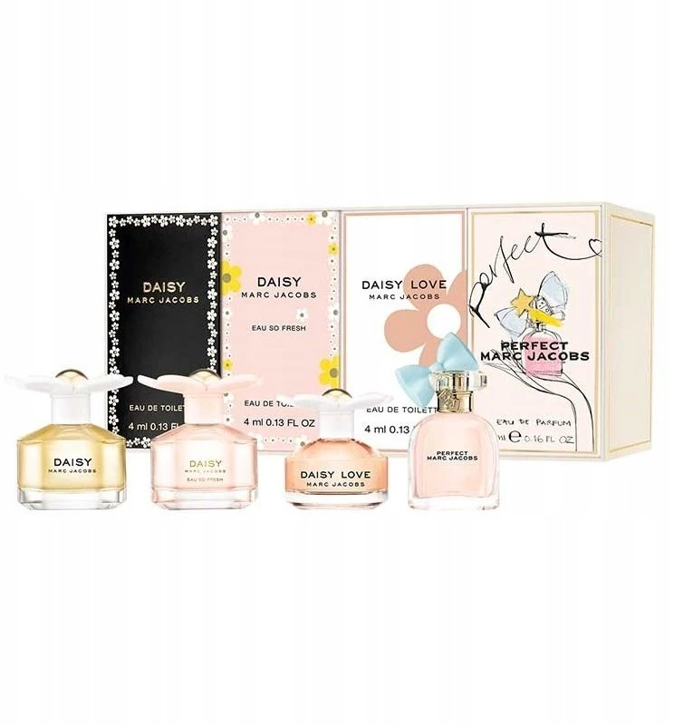 Rinkinys Marc Jacobs Miniatures moterims Daisy EDT 4ml + Perfect EDP 5ml + Daisy Love EDT 4ml + Daisy Eau So Fresh EDT 4ml