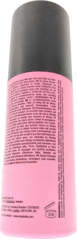 Maria Nila Quick Dry Heat Purškiklis plaukų purškiklis apsaugantis nuo karščio, 150 ml