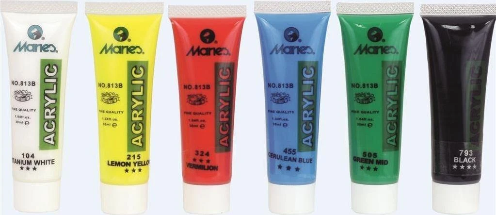 Maries akriliniai dažai 6 spalvų tūbelės