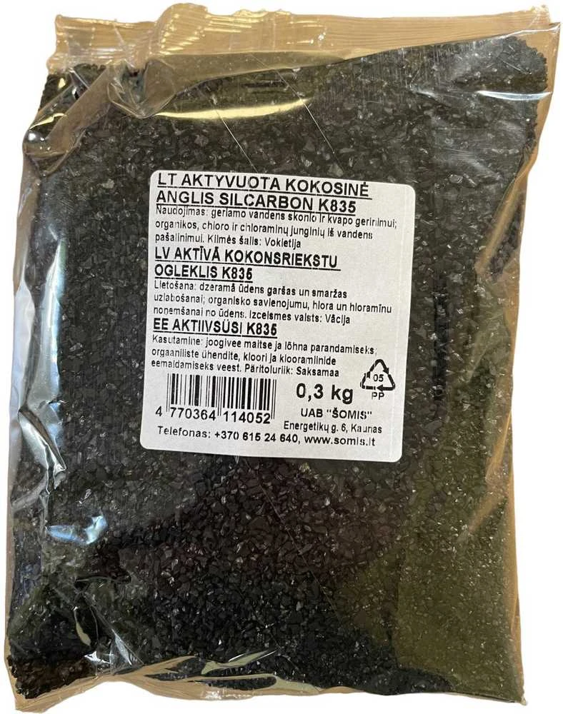 Aktyvintosios kokosinės anglies užpildas Šomis K835, 0.3kg