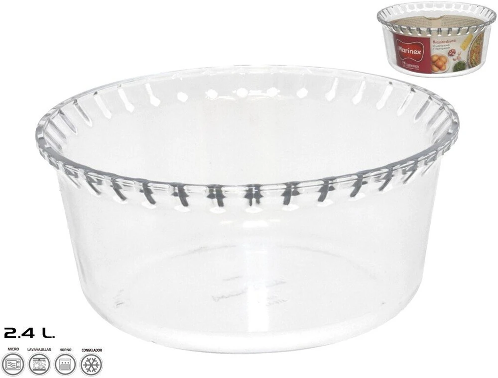 Suflė forma 2,4 l, 10 x 21,5 x 21,5 cm, MARINEX. Pagaminta Brazilijoje
