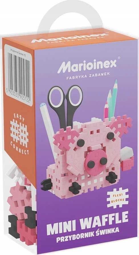 Marioinex Mini Waffle 300 lankstūs konstruktoriaus kaladėlės vaikams nuo 2 metų, skatina kūrybiškumą, spalvotos