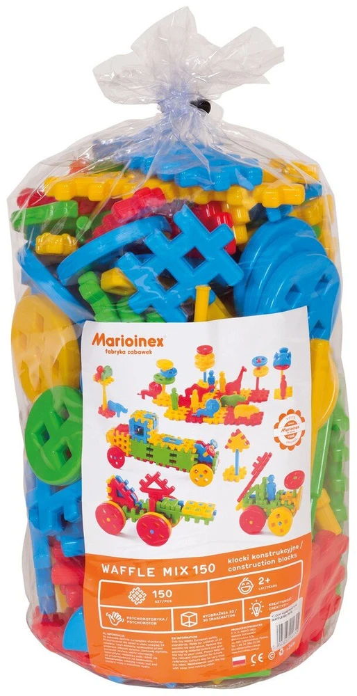 Marioinex Vaflinės kaladėlės-konstruktorius MIX, 150 detalių