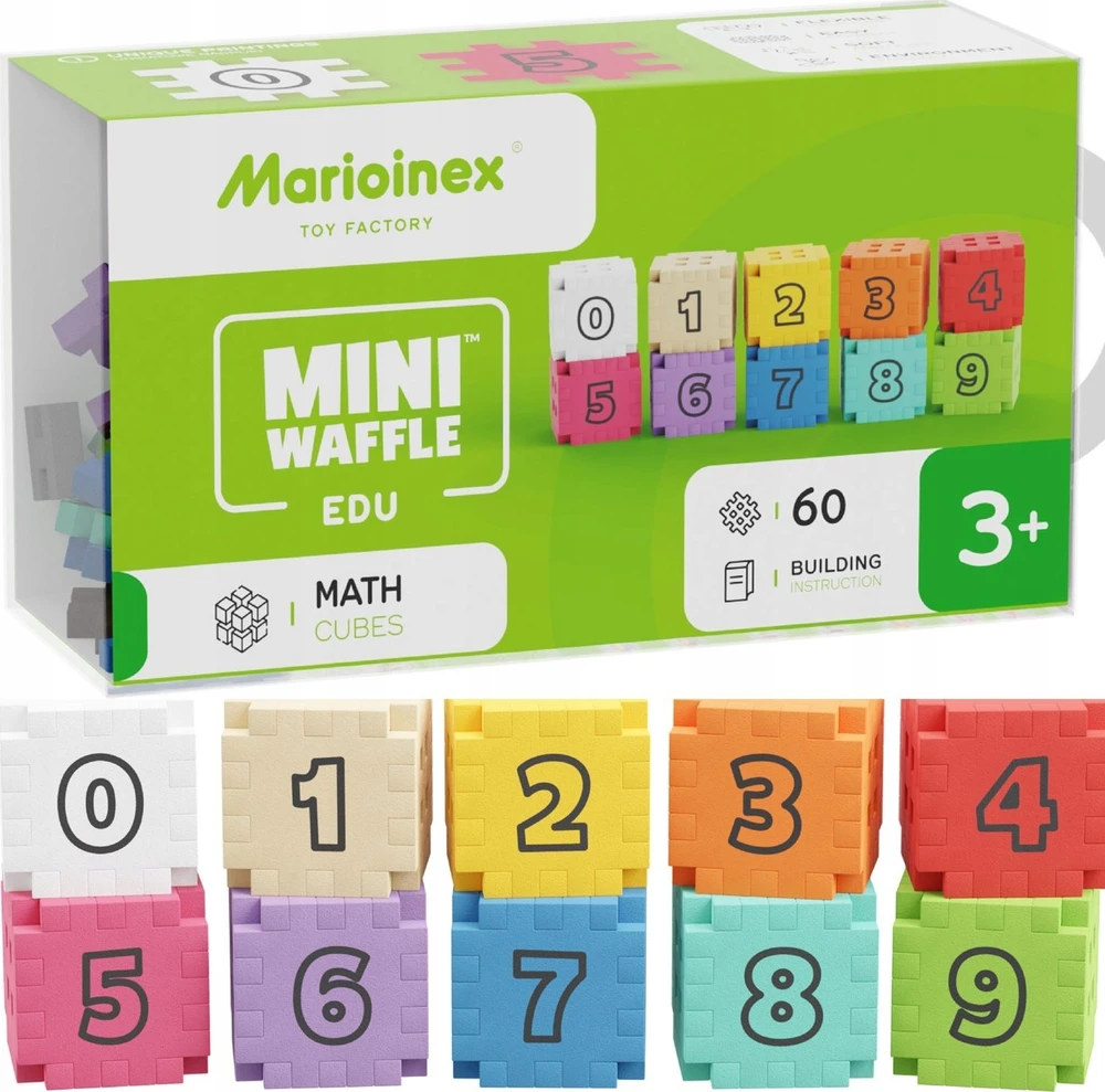 Marioinex ***** Vafliniai blokai EDU kubeliai matematika. 60el 06408