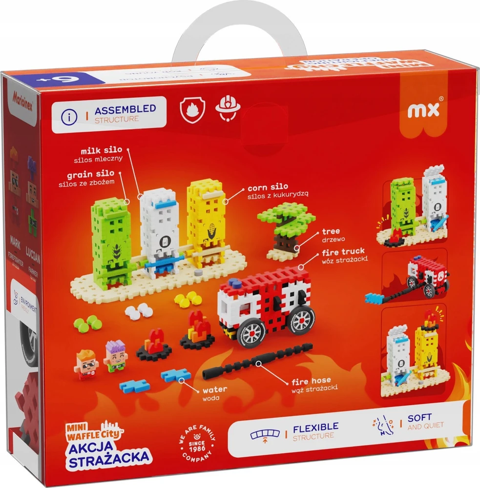 Marioinex Mini Waffle City statybiniai kaladėlės Ugniagesio veiksmas, 148 detalės