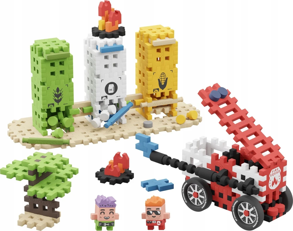 Marioinex Mini Waffle City statybiniai kaladėlės Ugniagesio veiksmas, 148 detalės