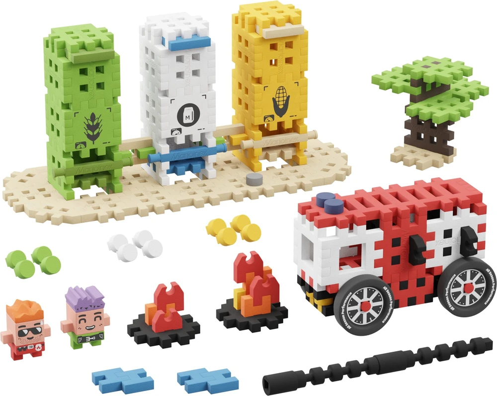 Marioinex Mini Waffle City statybiniai kaladėlės Ugniagesio veiksmas, 148 detalės