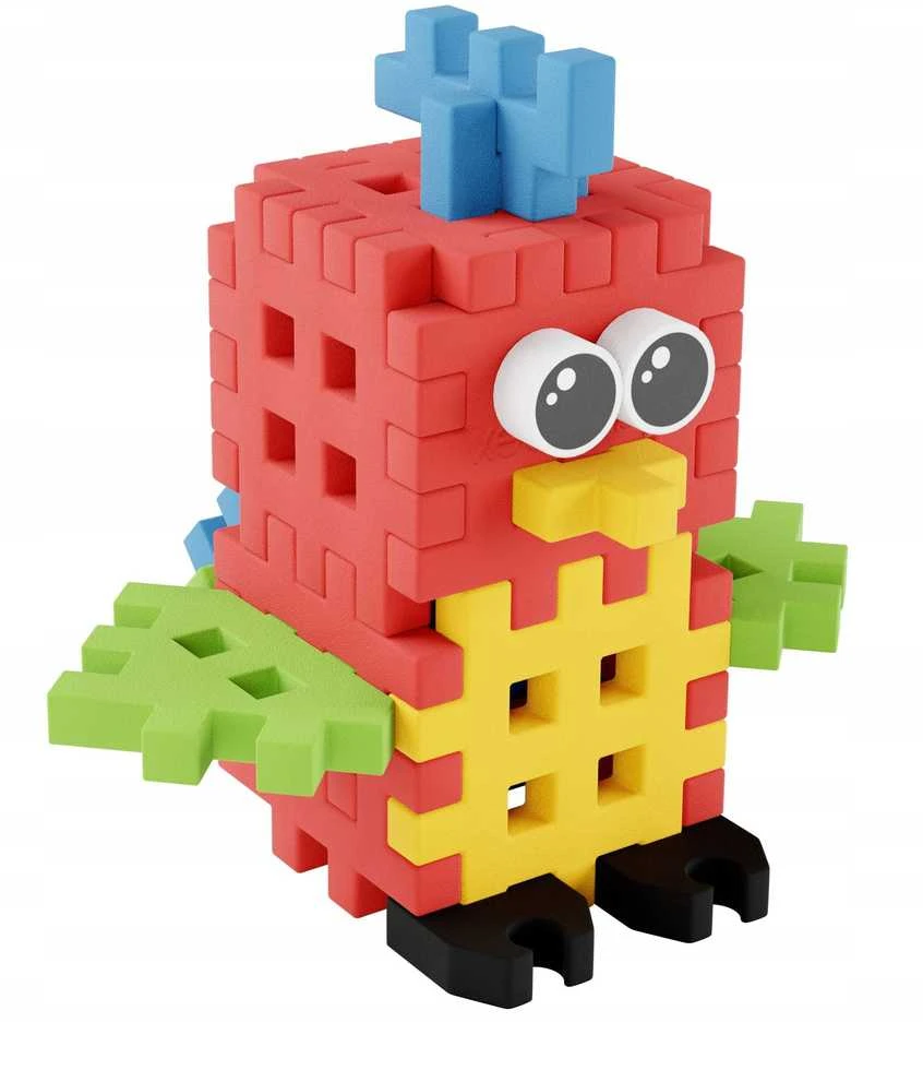 Marioinex Mini Waffle Pocket Pets Papūga kūrybinis kaladėlių rinkinys vaikams ZA6663