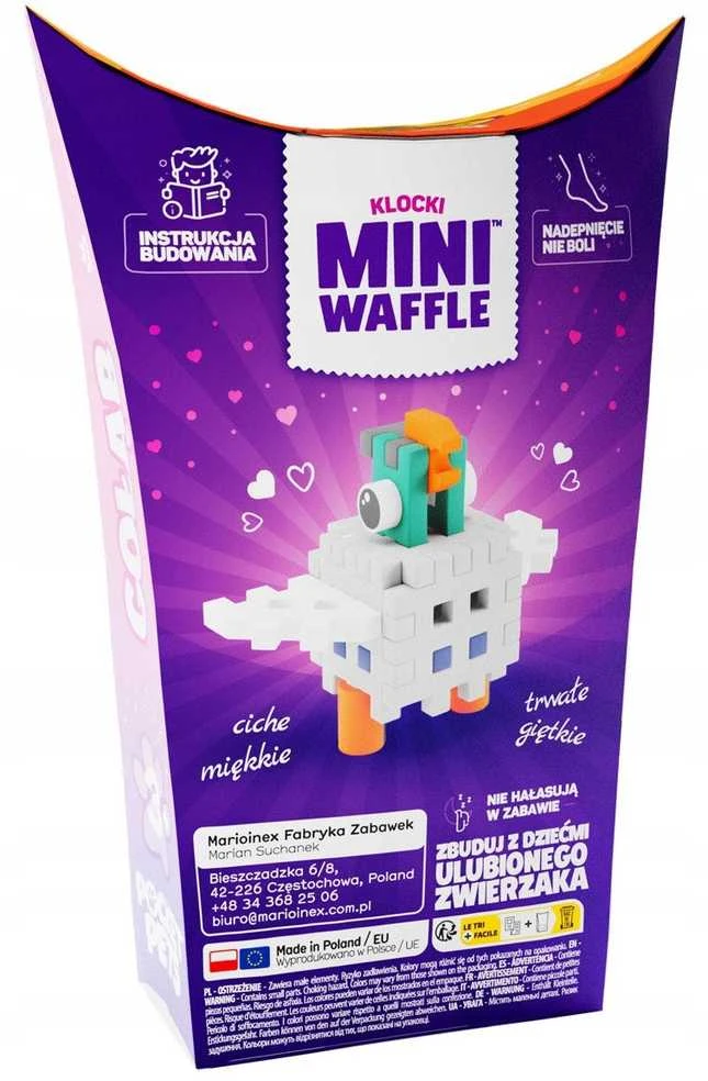 Marioinex Konstruktoriaus kaladėlės Mini Waffle Pocket Pets Balandis
