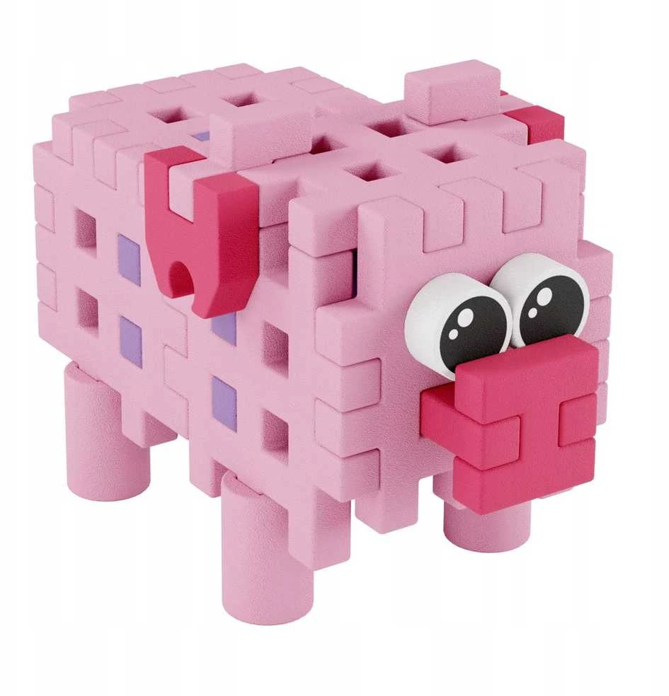 Marioinex Mini Waffle Pocket Pets Kiaulė - kūrybinės kaladėlės vaikams ZA6661