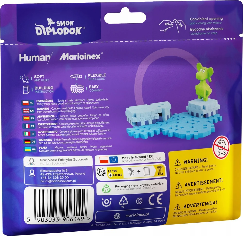 Marioinex Diplodocus Dragon ir Arctic Mini Waffle 25 Vnt + ZA5 pav