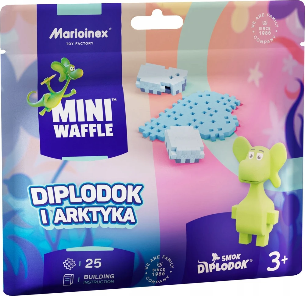 Marioinex Diplodocus Dragon ir Arctic Mini Waffle 25 Vnt + ZA5 pav
