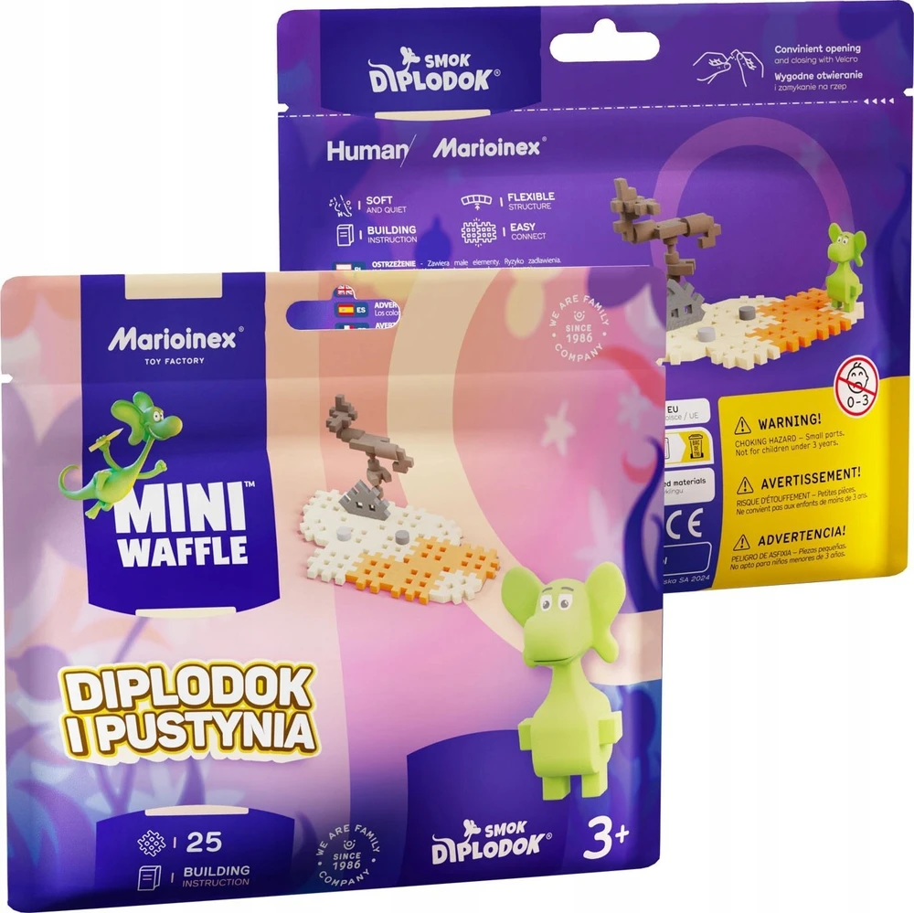 Marioinex Diplodocus Dragon and Desert 25vnt Mini Waffle pav. ZA5