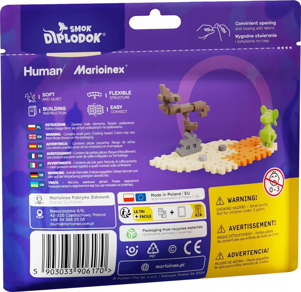Marioinex Diplodocus Dragon and Desert 25vnt Mini Waffle pav. ZA5