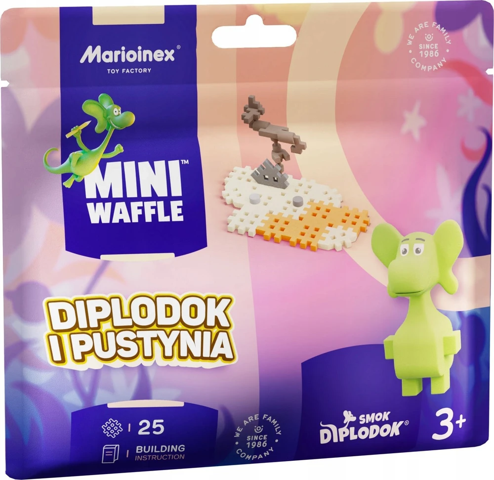 Marioinex Diplodocus Dragon and Desert 25vnt Mini Waffle pav. ZA5