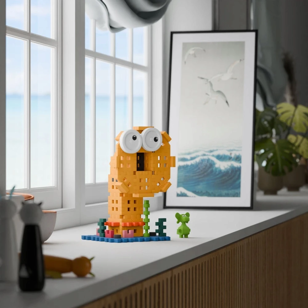 Marioinex Diplodocus ir Sea Mermaid kaladėlės 60 vnt Mini vaflių figūrėlė ZA5500